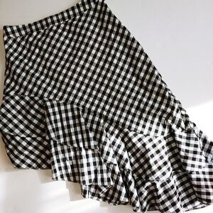 A New Day Gingham Check High Low Skirt 4